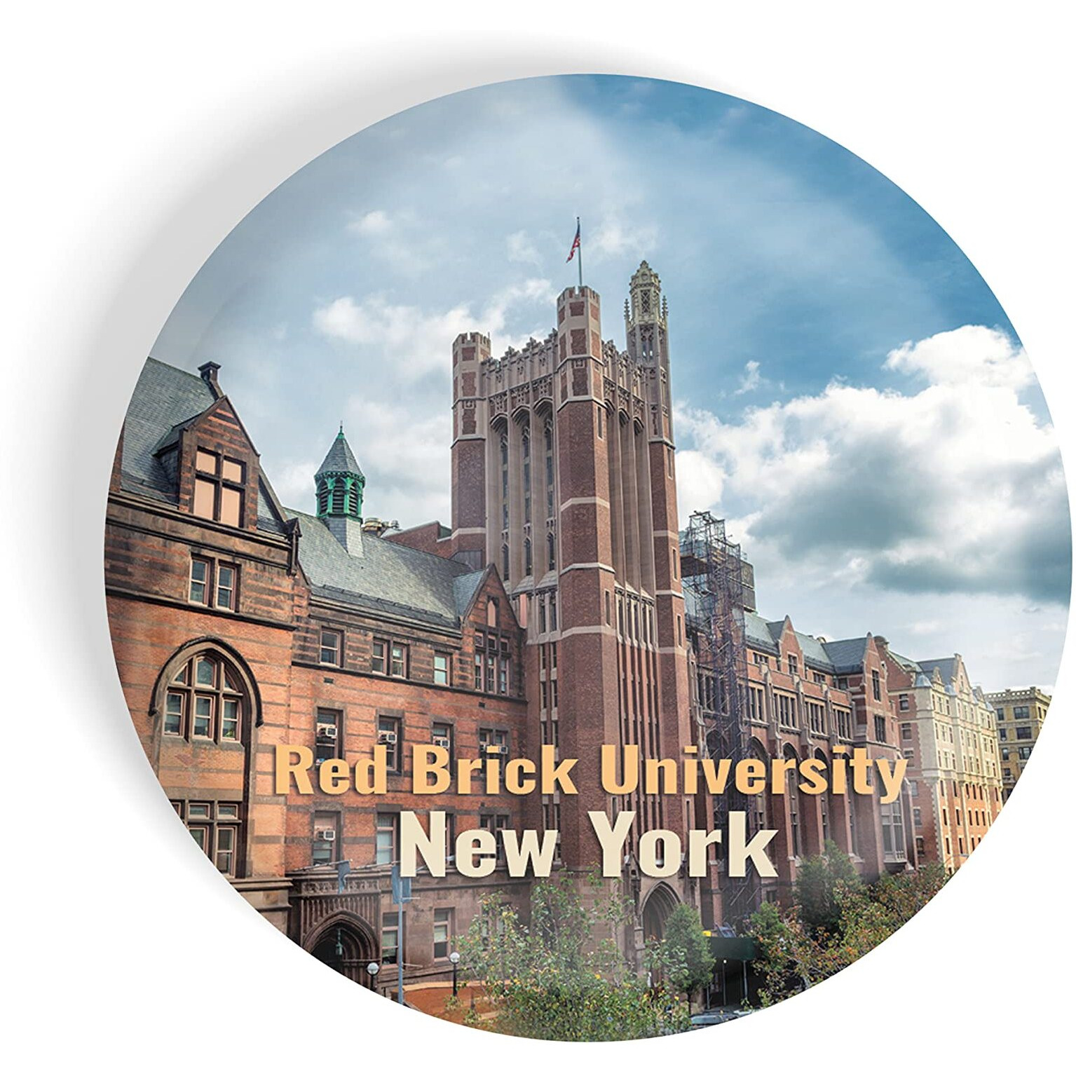 Dhcrafts Fridge Magnet Multicolor Famous Tourist Place Red Brick University New York Glossy Finish Design Pack Of 1
