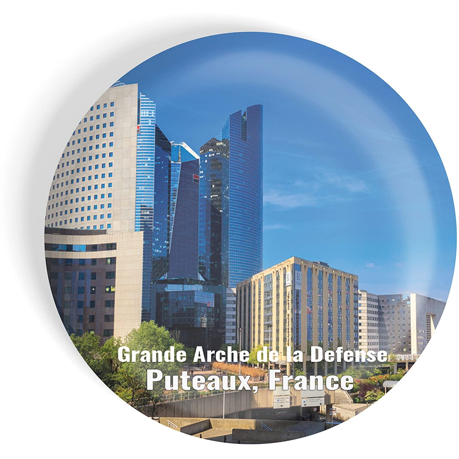 Dhcrafts Fridge Magnet Multicolor Famous Tourist Place Grande Arche De La Defense Puteaux, France D1 Glossy Finish Design Pack Of 1