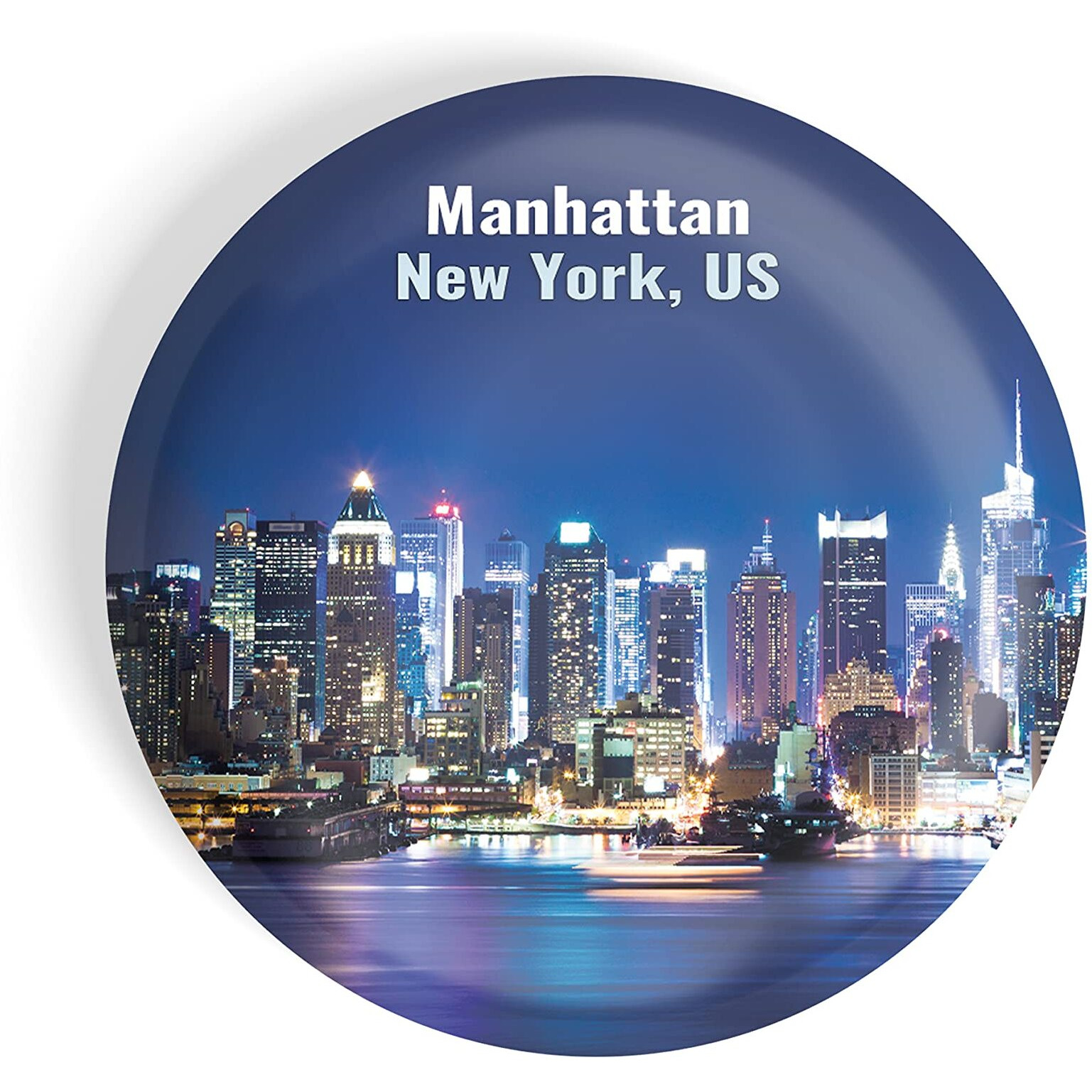 Dhcrafts Fridge Magnet Multicolor Famous Tourist Place Manhattan New York, Us D1 Glossy Finish Design Pack Of 1