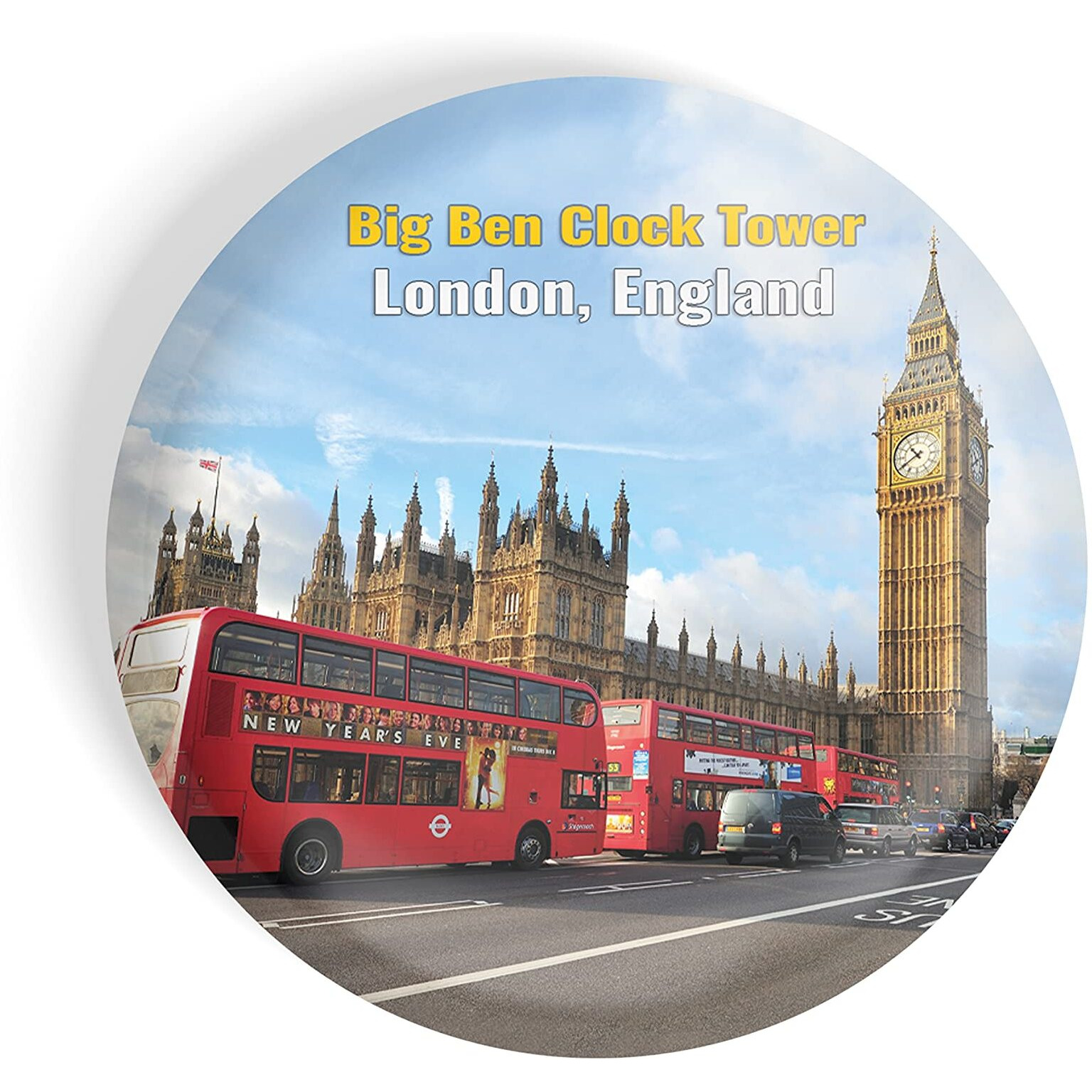 Dhcrafts Fridge Magnet Multicolor Famous Tourist Place Big Ben Clock Tower London, England Glossy Finish Design Pack Of 1