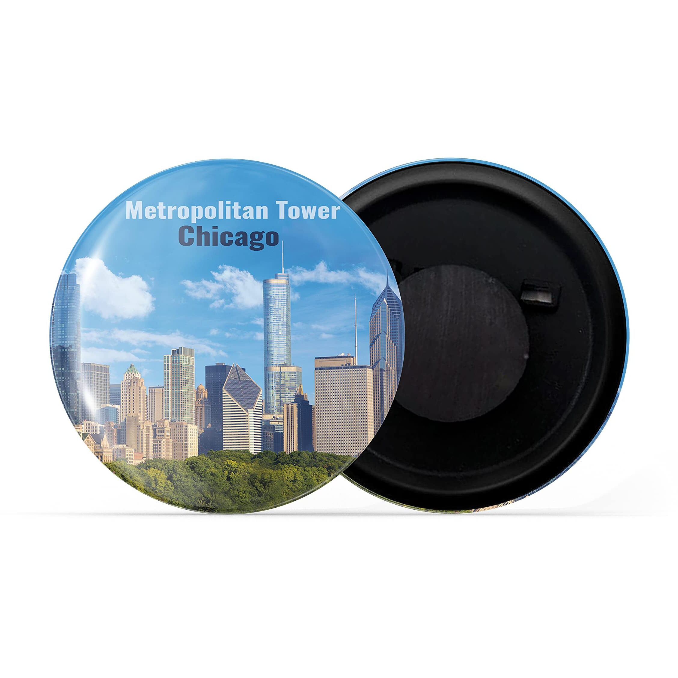 Dhcrafts Fridge Magnet Multicolor Famous Tourist Place Metropolitan Tower Chicago Glossy Finish Design Pack Of 1