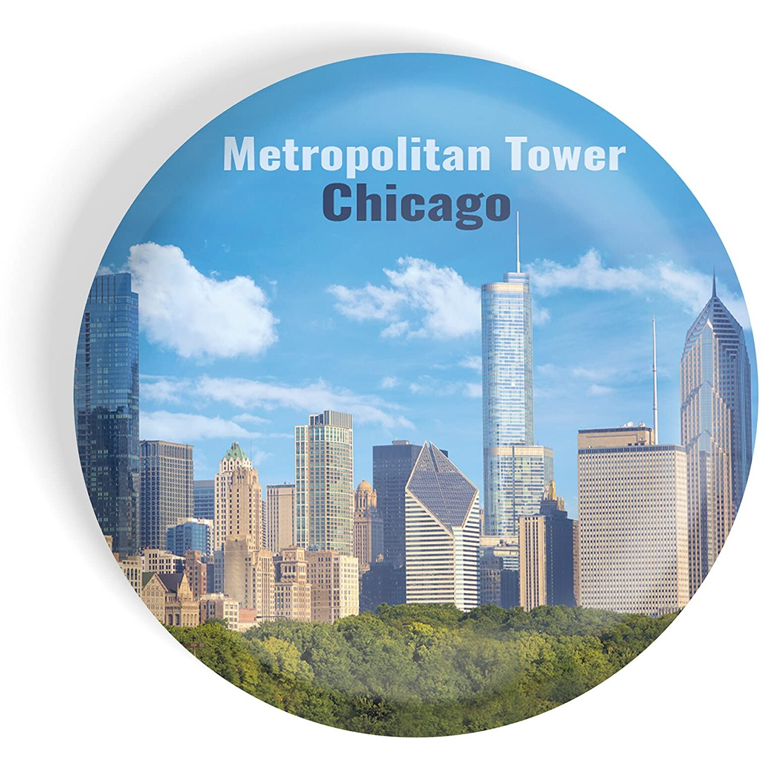 Dhcrafts Fridge Magnet Multicolor Famous Tourist Place Metropolitan Tower Chicago Glossy Finish Design Pack Of 1