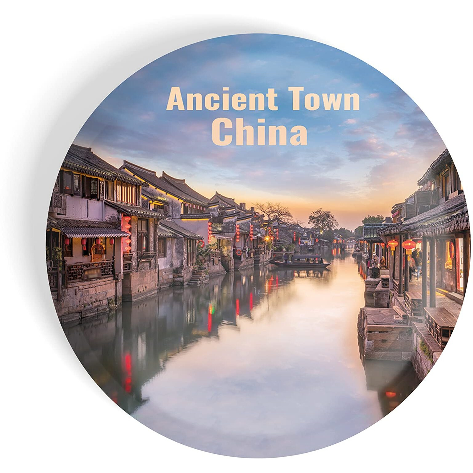 Dhcrafts Fridge Magnet Multicolor Famous Tourist Place Ancient Town China Glossy Finish Design Pack Of 1