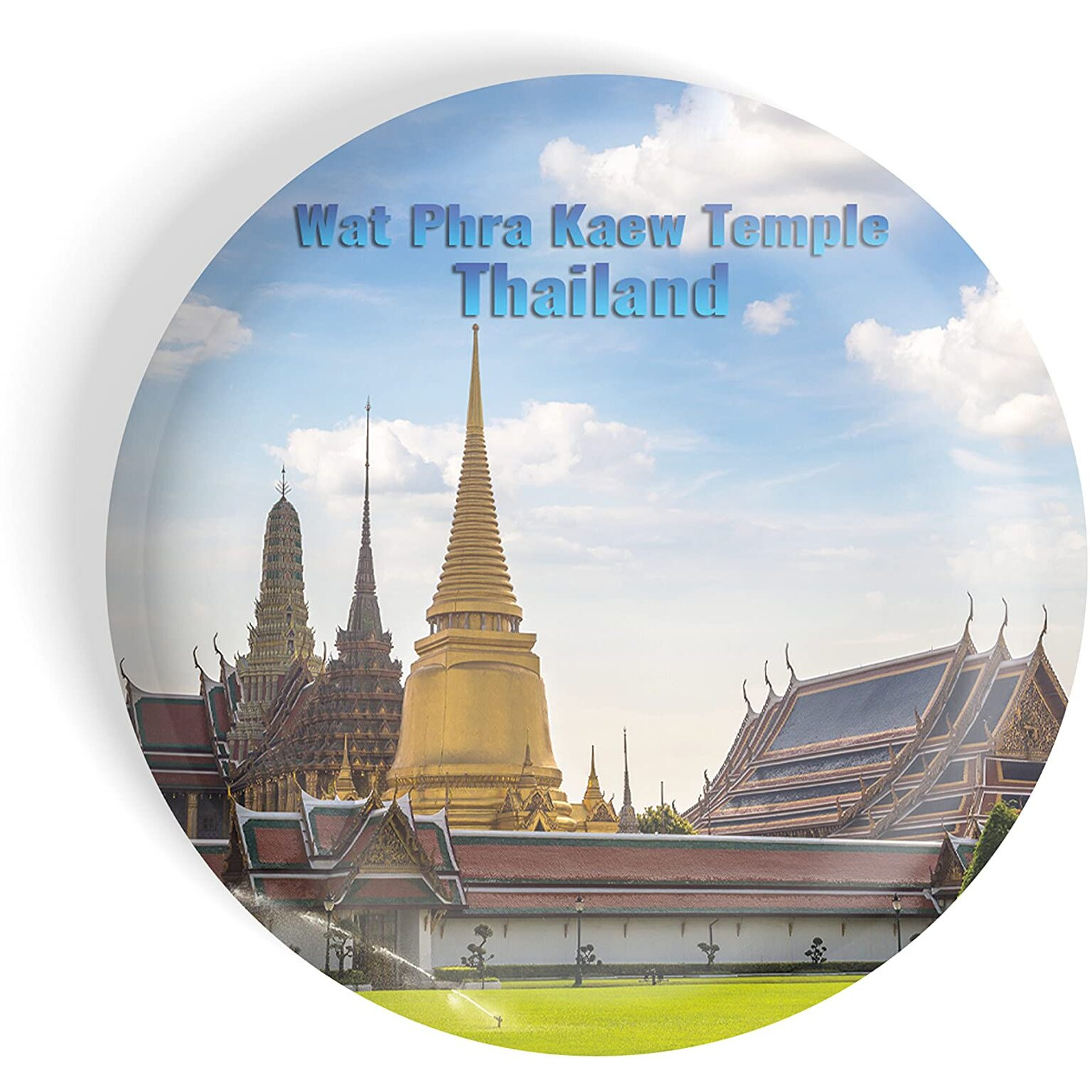Dhcrafts Fridge Magnet Multicolor Famous Tourist Place Wat Phra Kaew Temple Thailand D1 Glossy Finish Design Pack Of 1