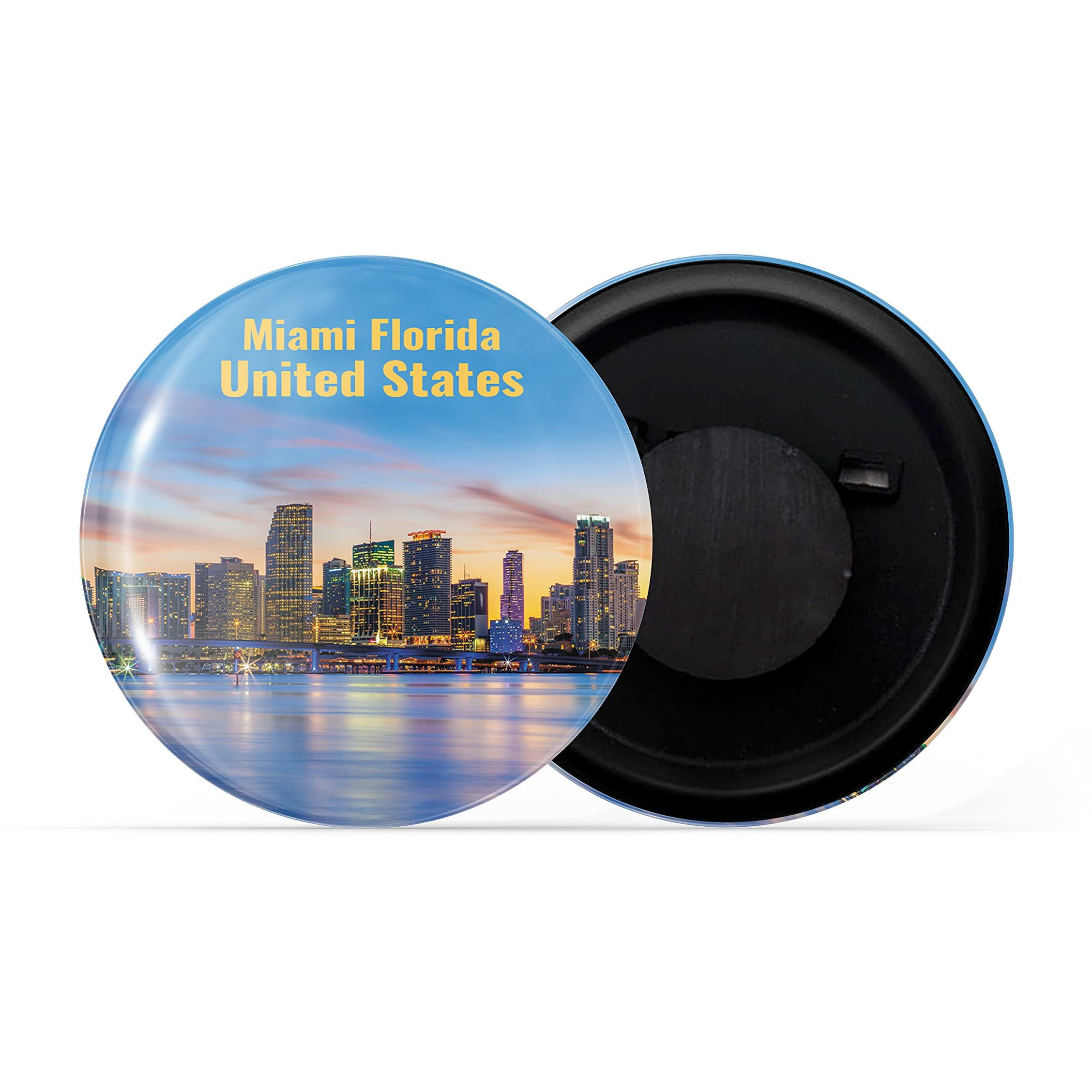 Dhcrafts Fridge Magnet Multicolor Famous Tourist Place Miami Florida United States D1 Glossy Finish Design Pack Of 1