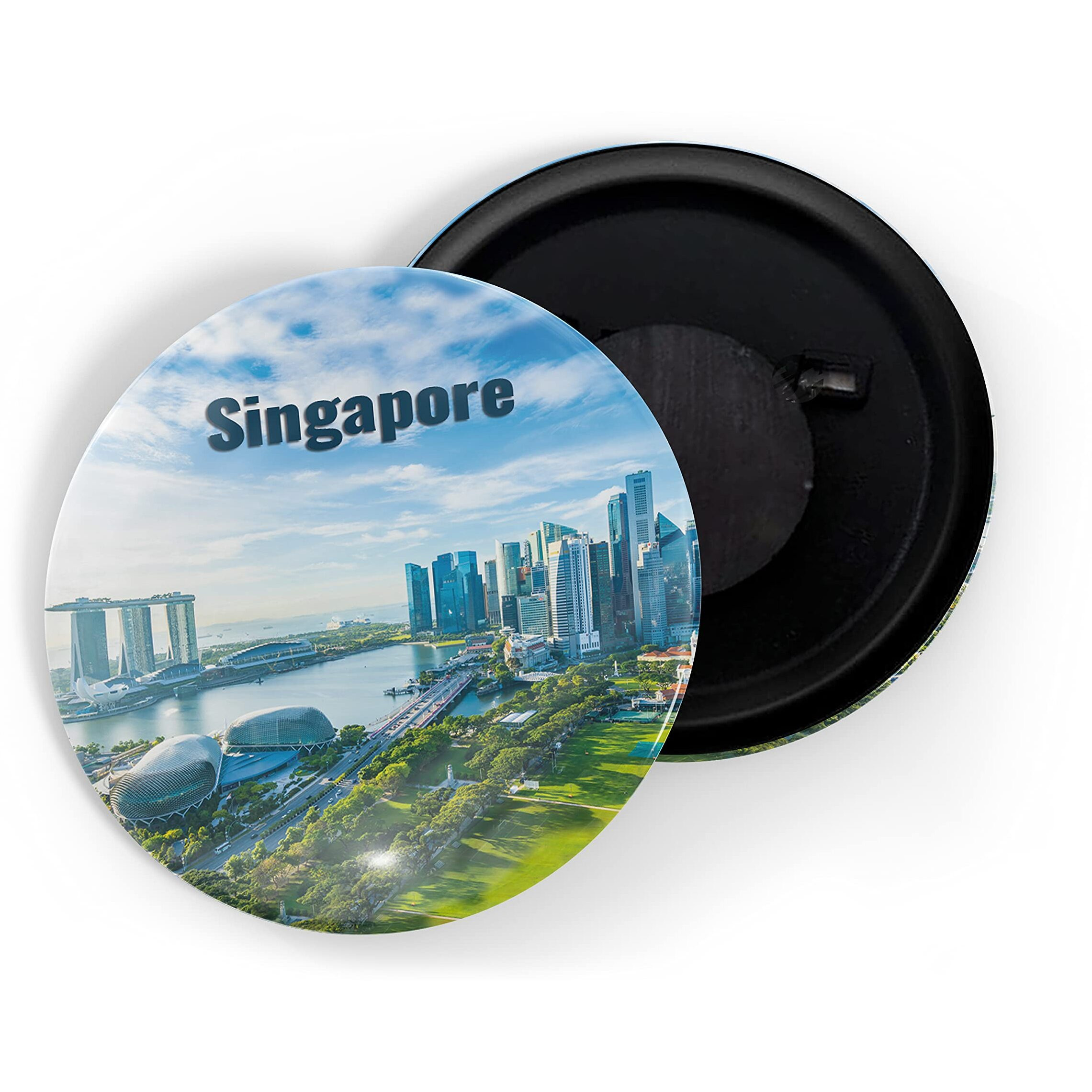 Dhcrafts Fridge Magnet Multicolor Famous Tourist Place Singapore D1 Glossy Finish Design Pack Of 1