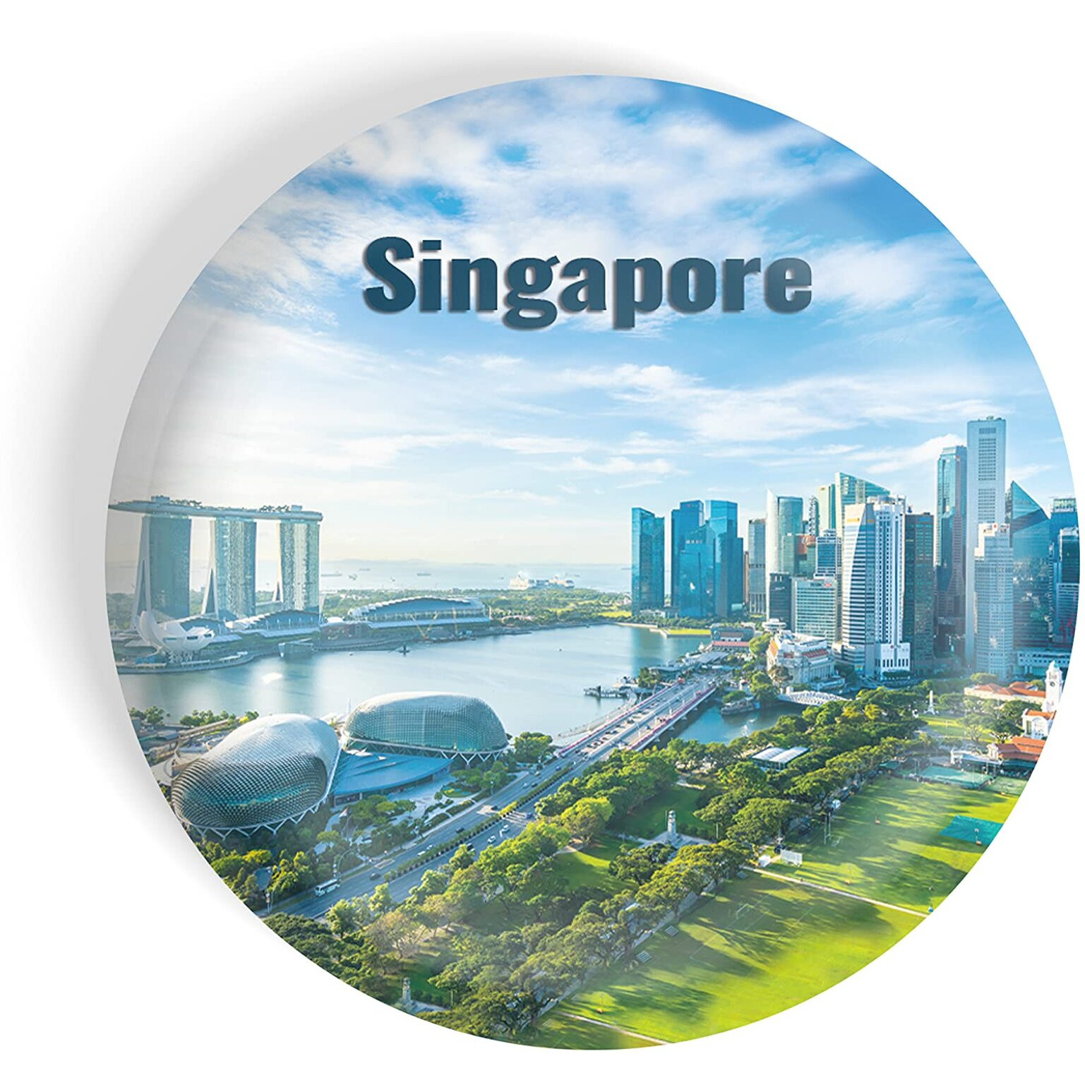Dhcrafts Fridge Magnet Multicolor Famous Tourist Place Singapore D1 Glossy Finish Design Pack Of 1
