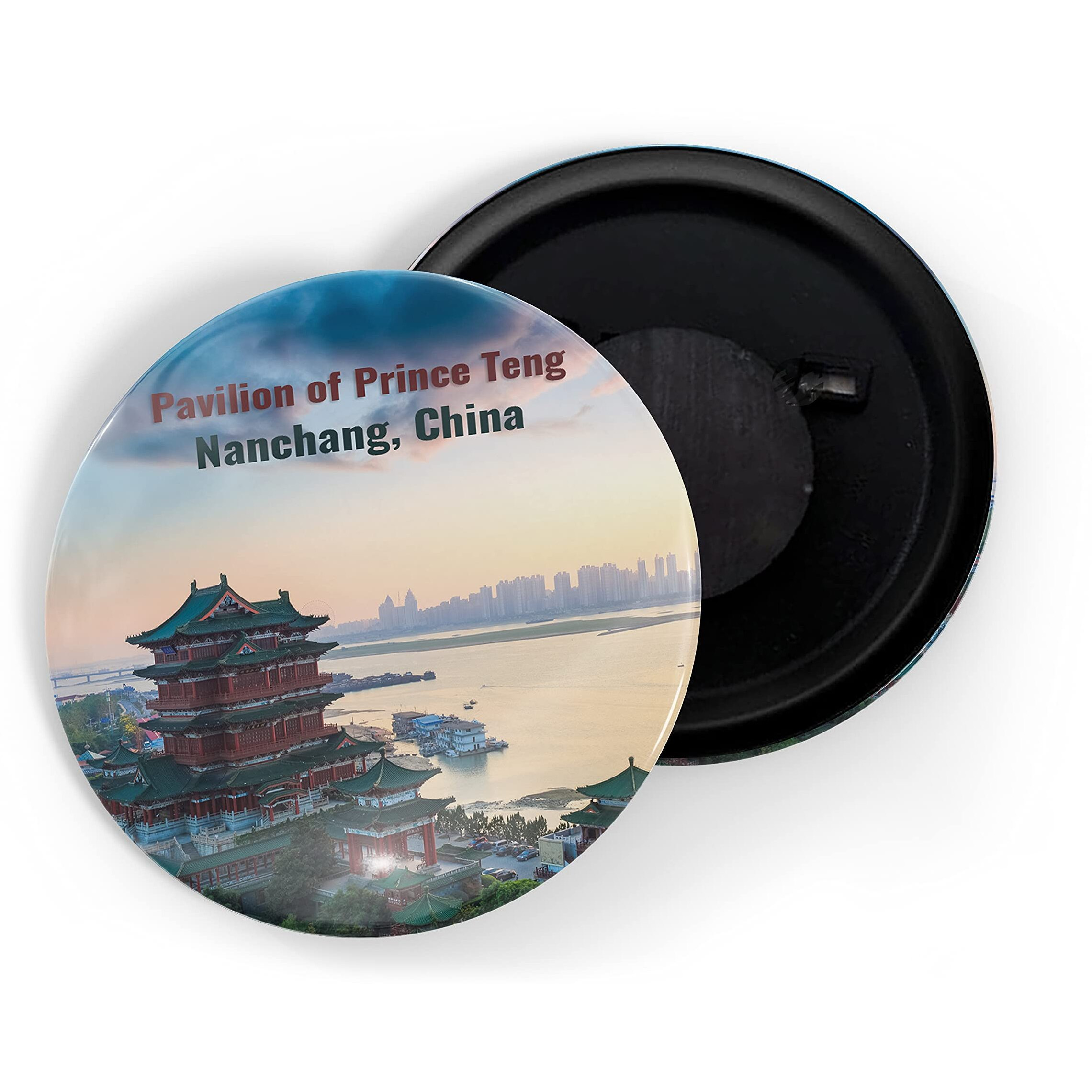Dhcrafts Fridge Magnet Multicolor Famous Tourist Place Pavilion Of Prince Teng Nanchang China Glossy Finish Design Pack Of 1