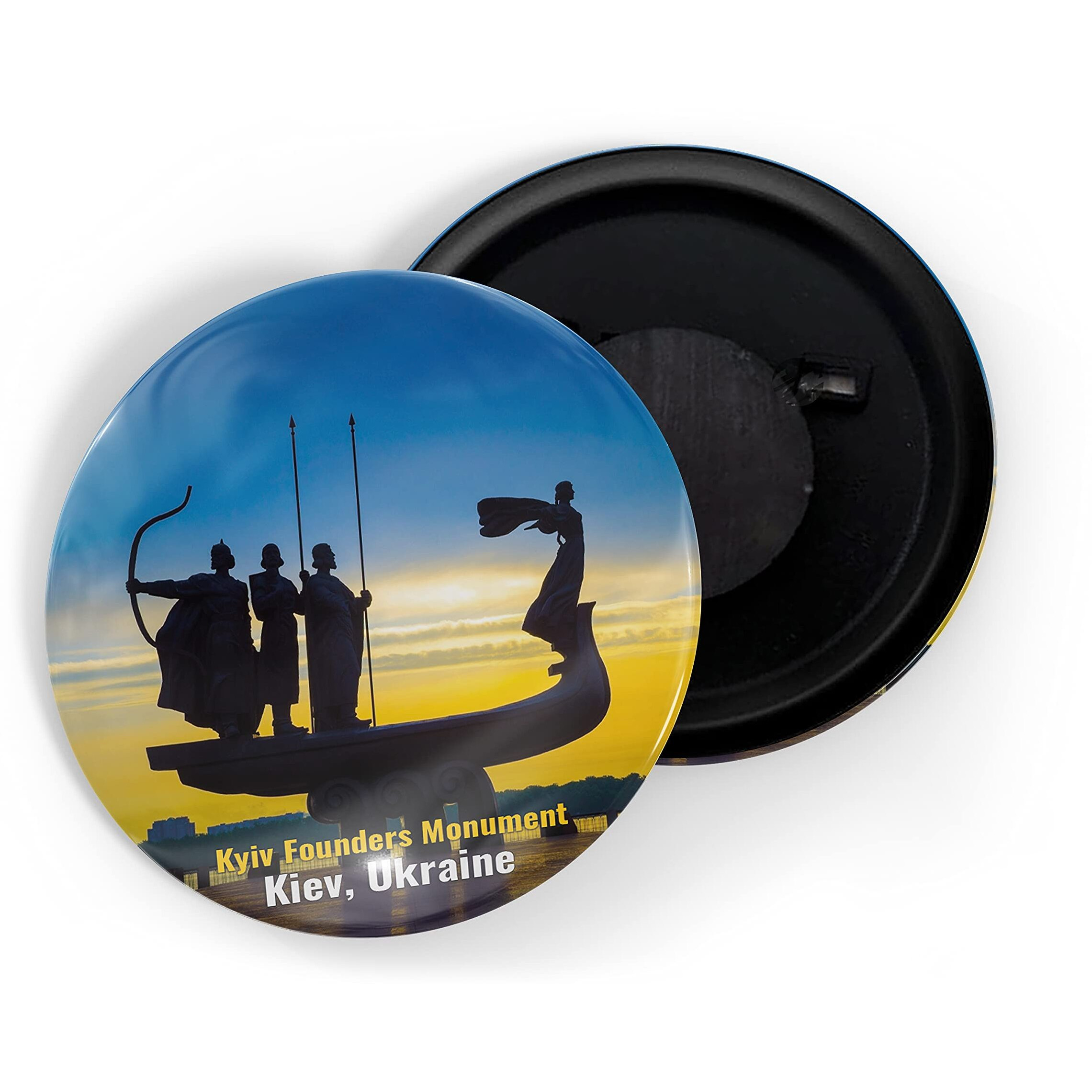 Dhcrafts Fridge Magnet Multicolor Famous Tourist Place Kyiv Founders Monument Kiev, Ukraine Glossy Finish Design Pack Of 1