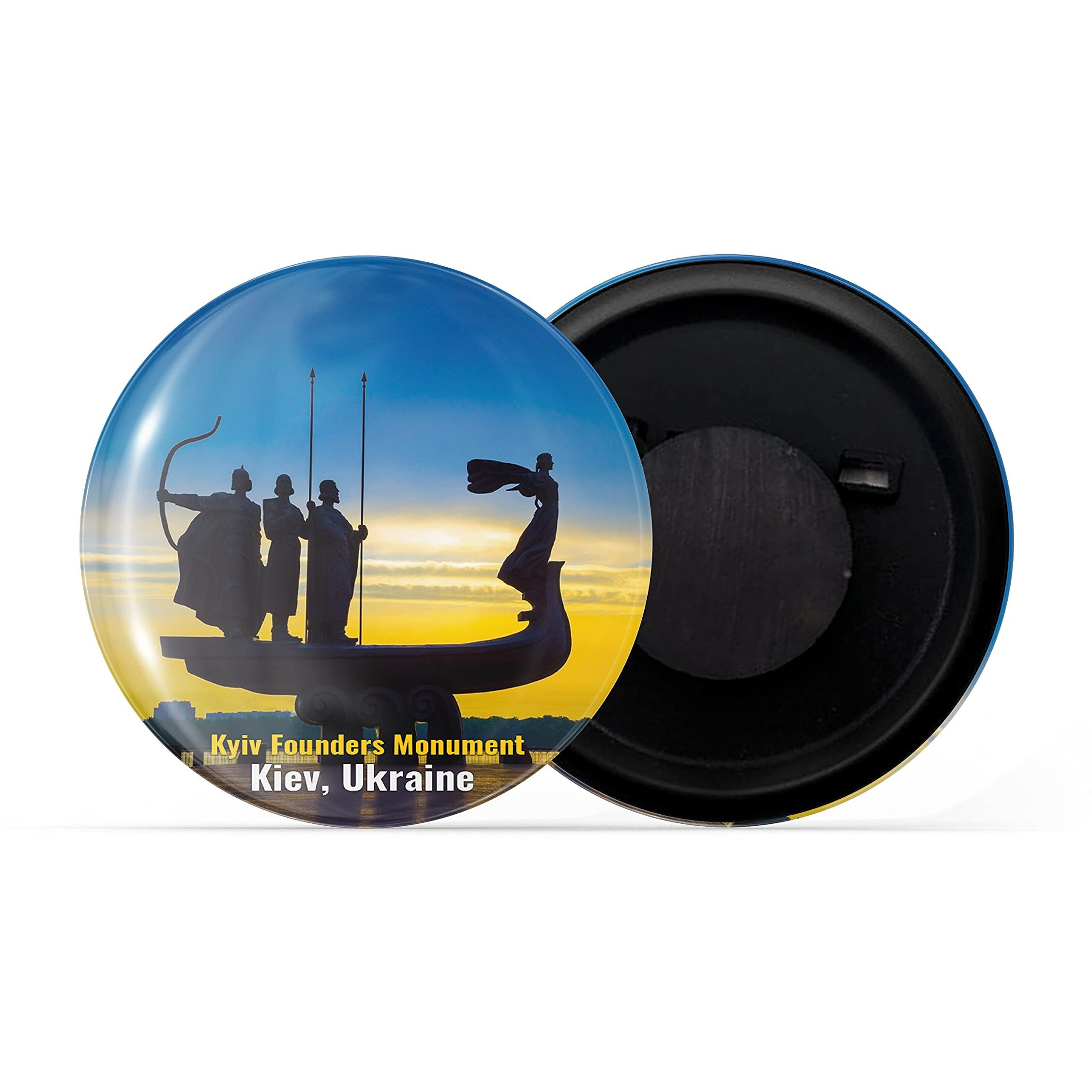 Dhcrafts Fridge Magnet Multicolor Famous Tourist Place Kyiv Founders Monument Kiev, Ukraine Glossy Finish Design Pack Of 1