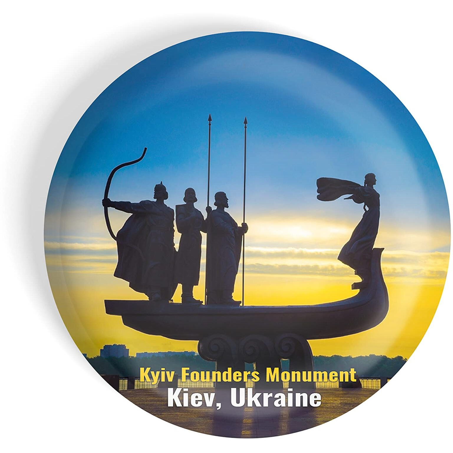 Dhcrafts Fridge Magnet Multicolor Famous Tourist Place Kyiv Founders Monument Kiev, Ukraine Glossy Finish Design Pack Of 1