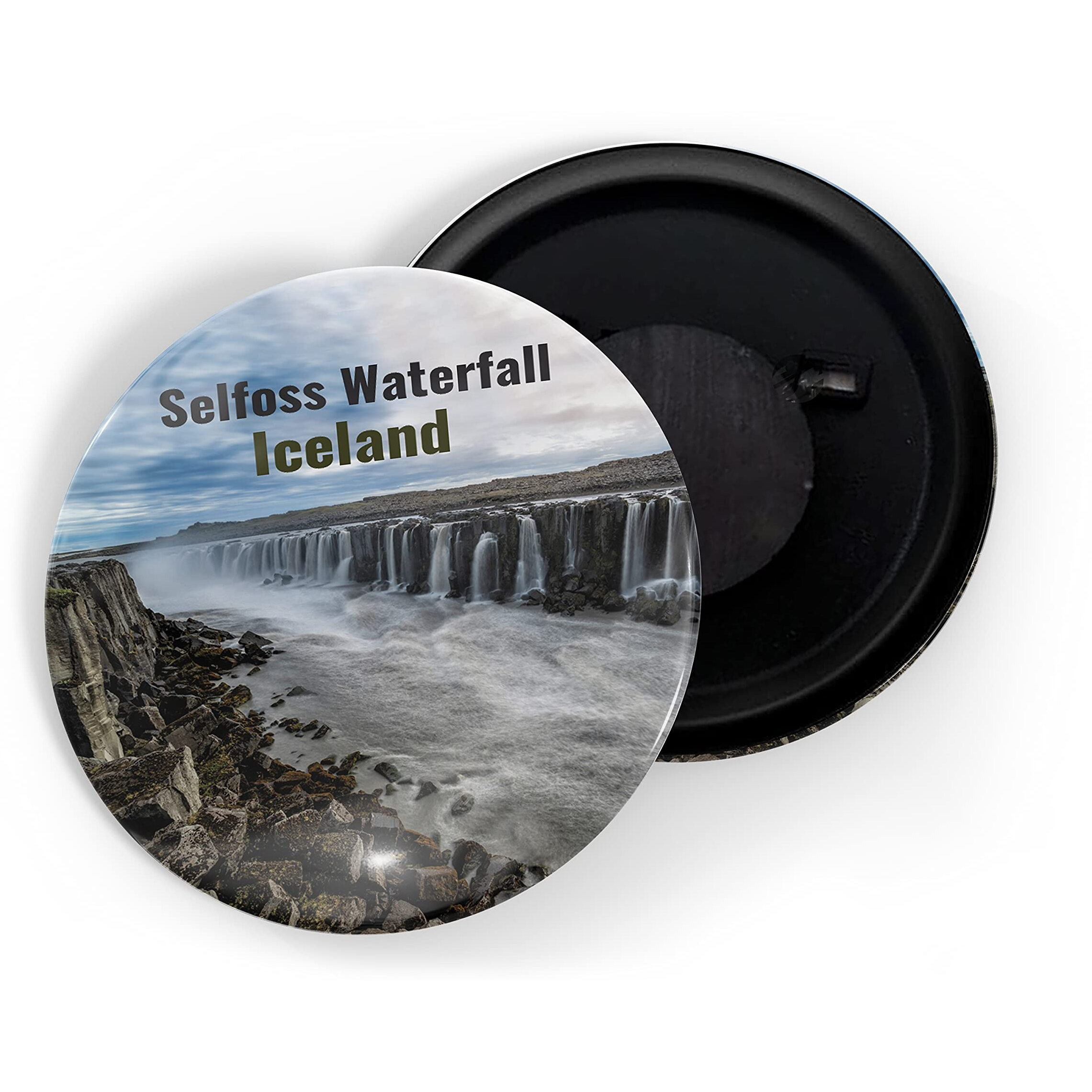 Dhcrafts Fridge Magnet Multicolor Famous Tourist Place Selfoss Waterfall Iceland Glossy Finish Design Pack Of 1