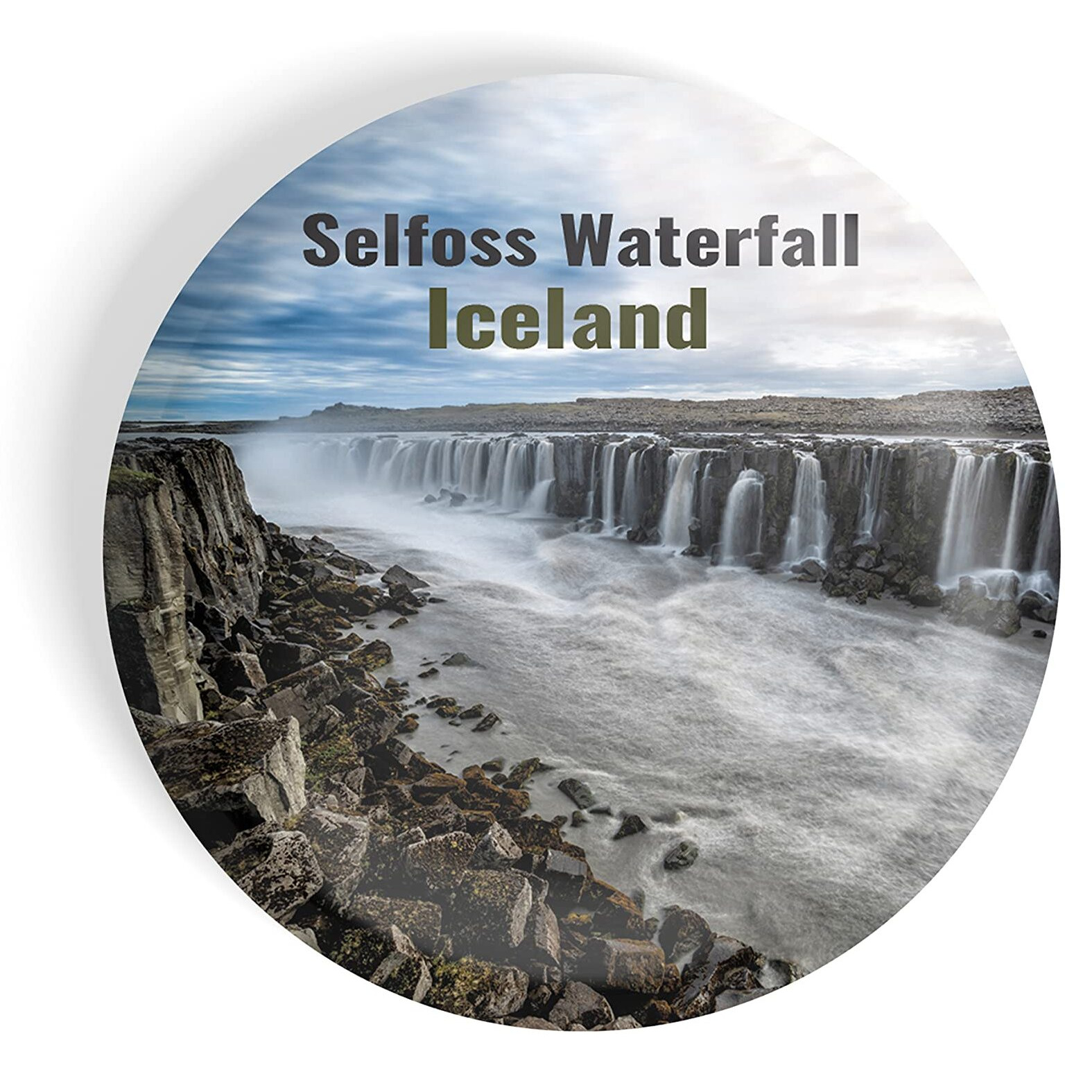 Dhcrafts Fridge Magnet Multicolor Famous Tourist Place Selfoss Waterfall Iceland Glossy Finish Design Pack Of 1