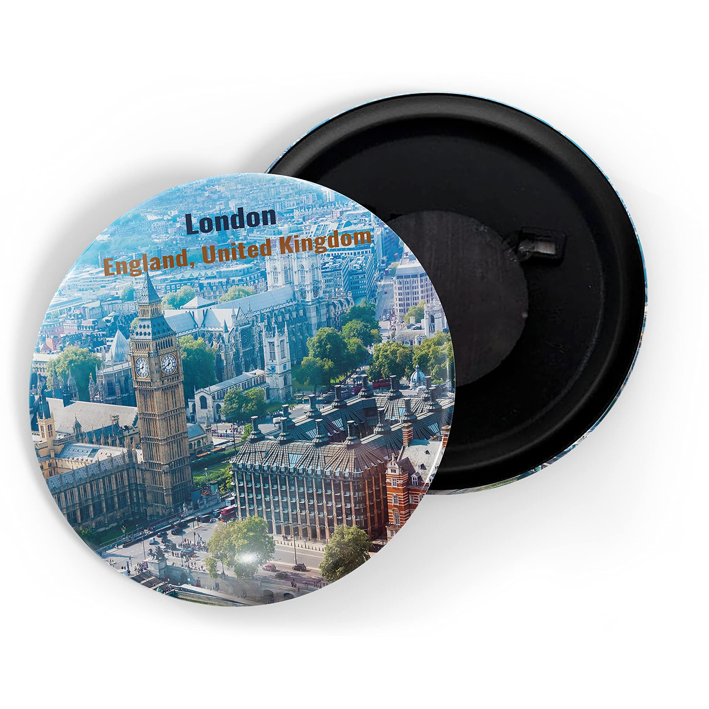 Dhcrafts Fridge Magnet Multicolor Famous Tourist Place London England D3 Glossy Finish Design Pack Of 1