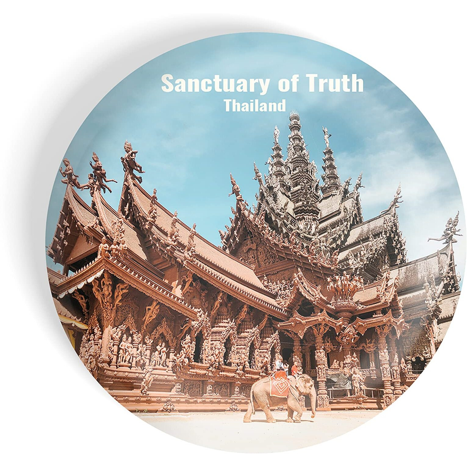 Dhcrafts Fridge Magnet Multicolor Famous Tourist Place Sanctuary Of The Truth Thailand Glossy Finish Design Pack Of 1
