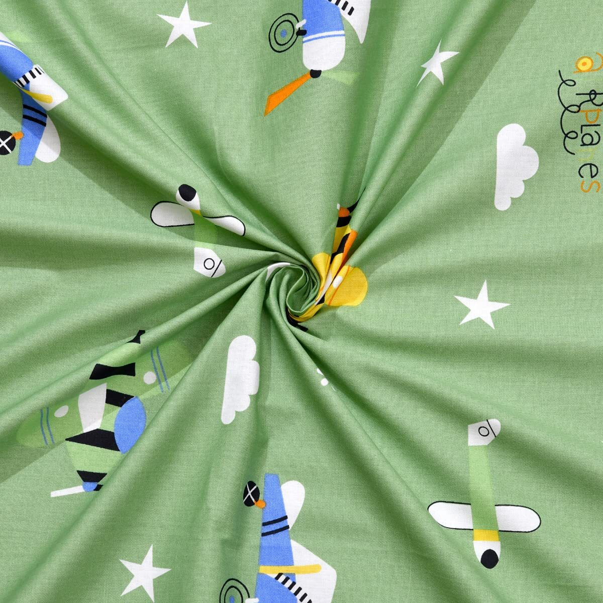 Haus & Kinder 100% Cotton Kids Bedsheet For Single Bed, 1 Single Bedsheet Cotton (88 X 57 Inches) With 1 Pillow Cover| 186 Tc Trendy Prints (Green)