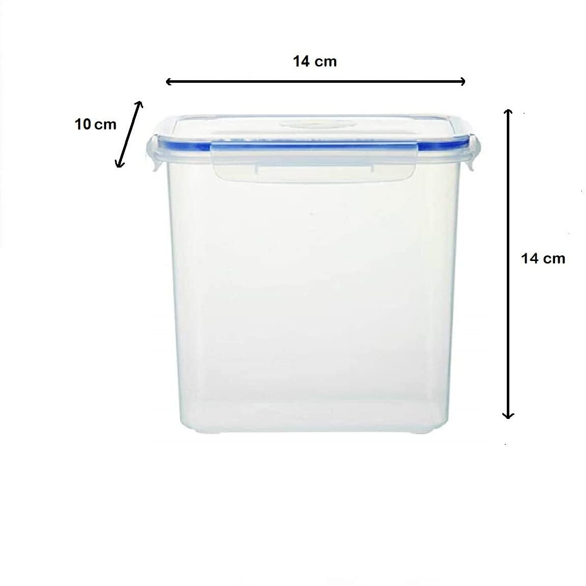 Entity Airtight Storage Container Set For Fridge Bpa Free Airtight Plastic Container For Kitchen - 1300Ml, Transparent (Pack Of 10)