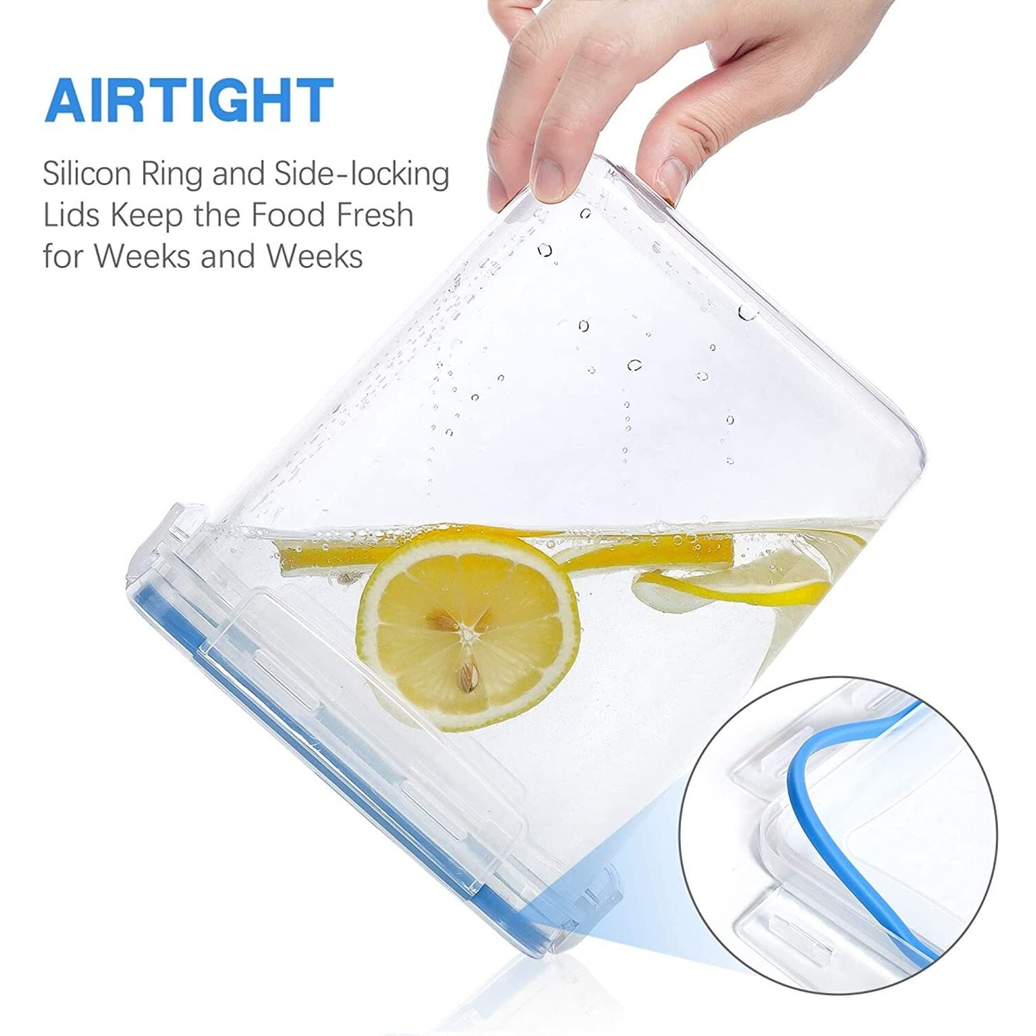 Entity Airtight Storage Container Set For Fridge Bpa Free Airtight Plastic Container For Kitchen - 1300Ml, Transparent (Pack Of 10)