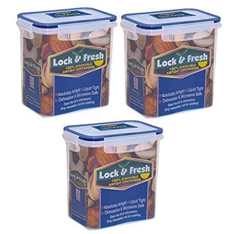 Entity Airtight Storage Container Set For Fridge Bpa Free Airtight Plastic Container For Kitchen - 1300Ml, Transparent (Pack Of 3)
