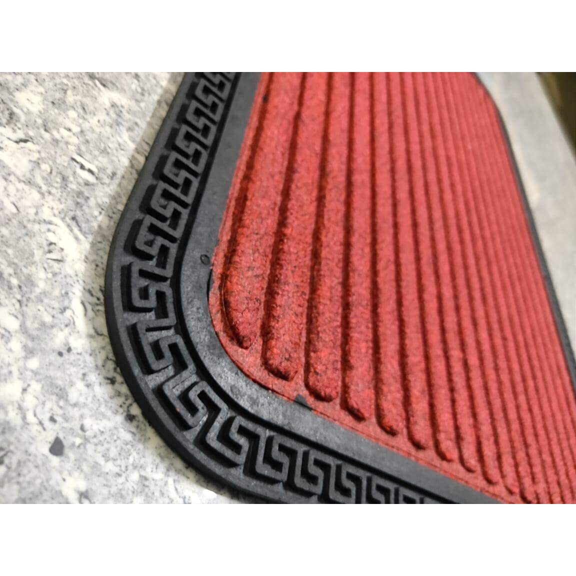 Ultica Fab Long Lasting Multi Purpose Door Mats For Bathroom Entrance, Shower Rubber Mat, Swimming Pool Mat Outdoor Mats Rain Mat Zig-Zag Mat (40 X 60, Red)