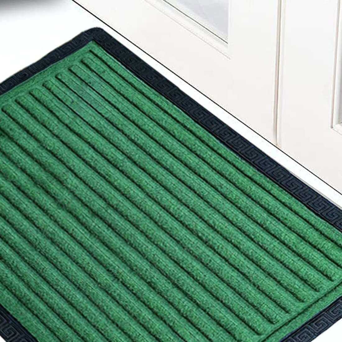 Ultica Fab Long Lasting Multi Purpose Door Mats For Bathroom Entrance, Shower Rubber Mat, Swimming Pool Mat Outdoor Mats Rain Mat Zig-Zag Mat (40 X 60, Green)