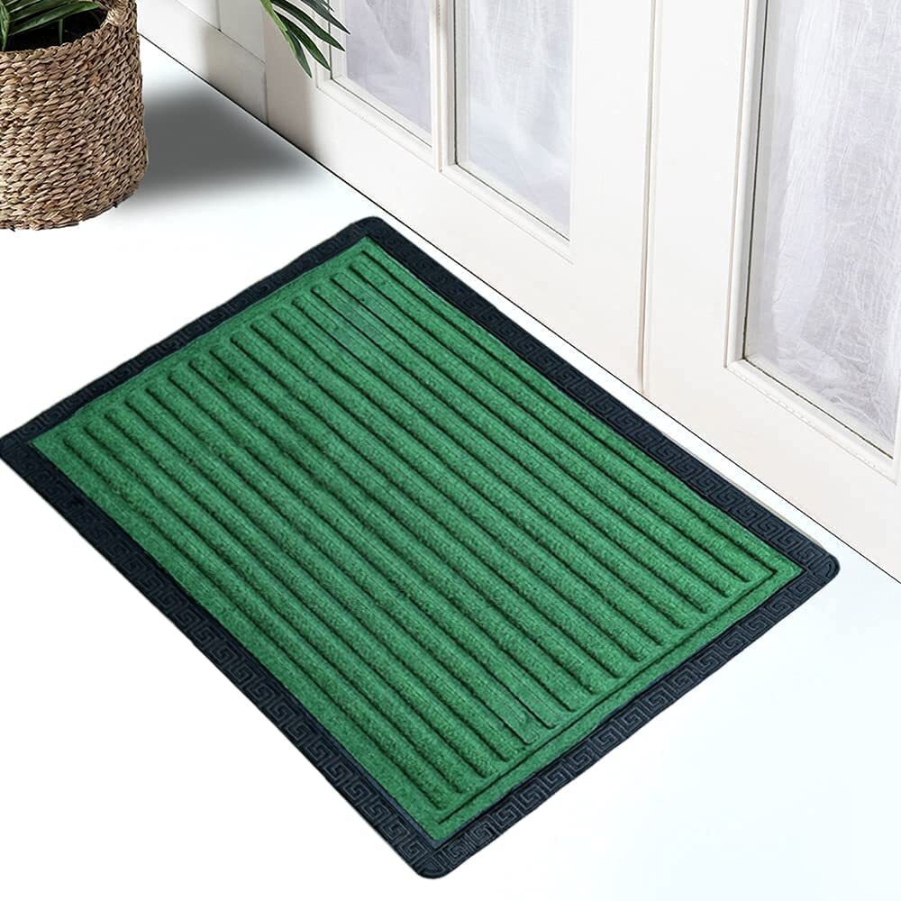 Ultica Fab Long Lasting Multi Purpose Door Mats For Bathroom Entrance, Shower Rubber Mat, Swimming Pool Mat Outdoor Mats Rain Mat Zig-Zag Mat (40 X 60, Green)
