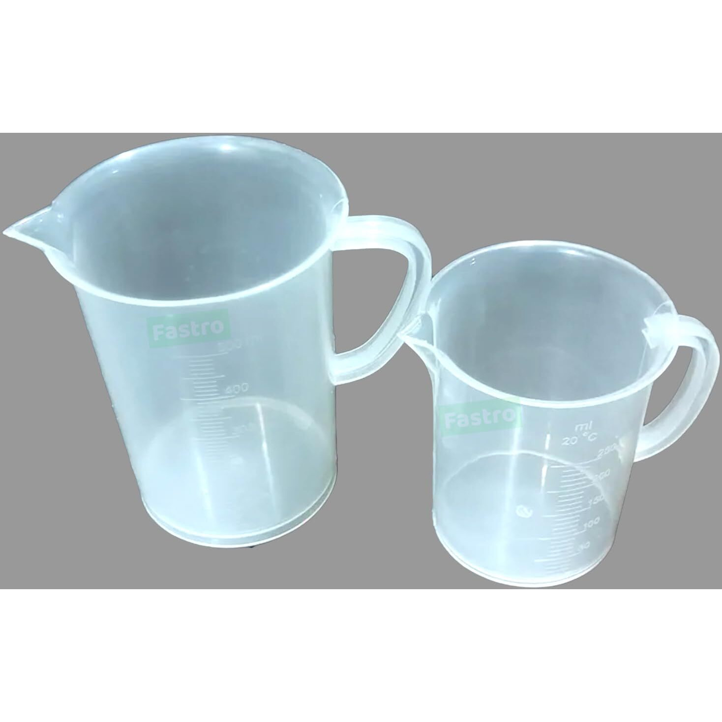 Fastro 250Ml & 500Ml Transparent Plastic Measuring Jugs With Handles  Measuring Mugs Cups For Home, Kitchen, And Laboratory Use - Measuring Solid & Liquid Moulded In Polypropylene - Combo Pack Of 2