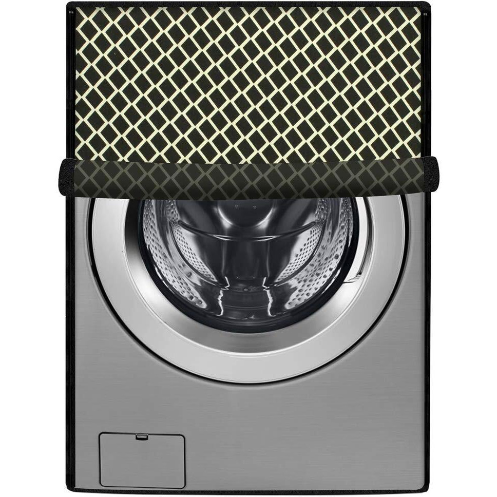 Stylista Washing Machine Cover Compatible For Lg 6 Kg Fully-Automatic Front Loading Fh8B8Ndl22 Check Coffee