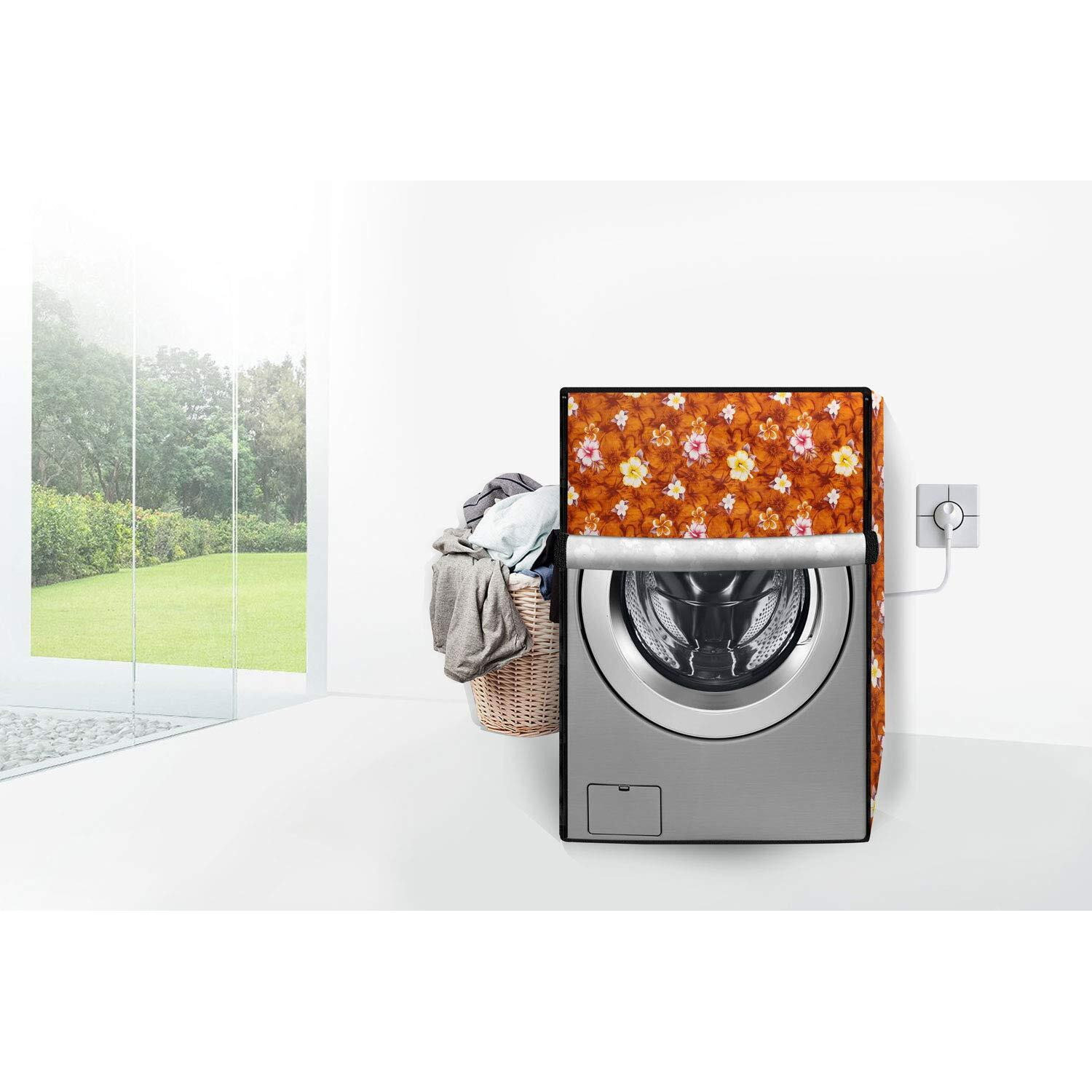 Stylista Washing Machine Cover Compatible For Lg 5.5 Kg Fully-Automatic Front Loading F10B5Md2 Yellow