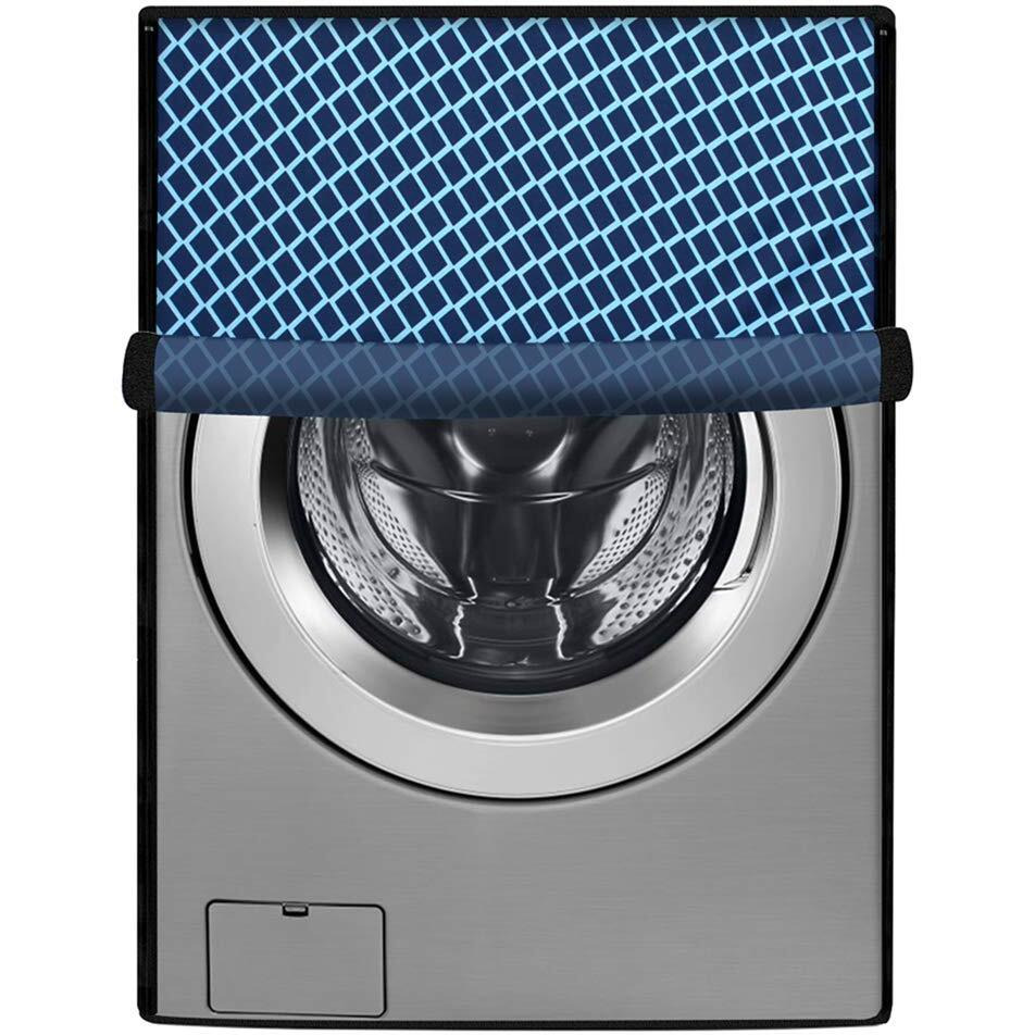 Stylista Washing Machine Cover Compatible For Lg 6 Kg Fully-Automatic Front Loading Fht1006Znl Check Blue