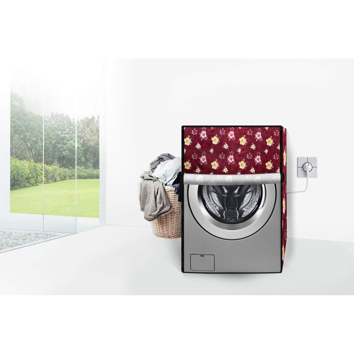 Stylista Washing Machine Cover Compatible For Lg 6 Kg Fully-Automatic Front Loading Fh0B8Ndl25 Red