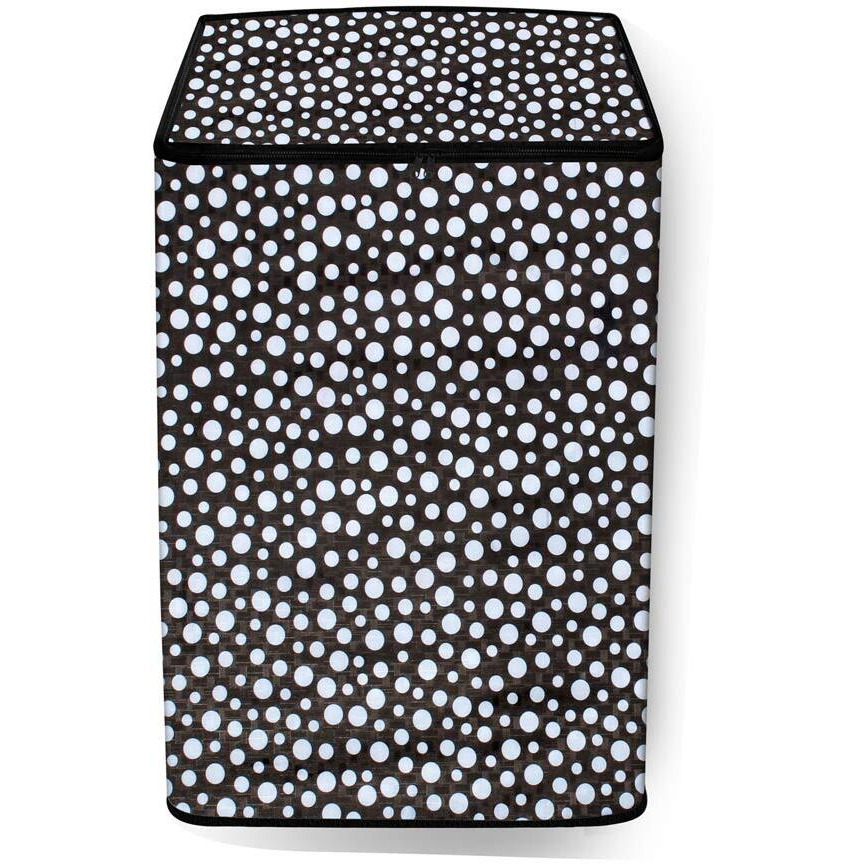 Stylista Washing Machine Cover Compatible For Samsung 7 Kg Fully-Automatic Top Loading Wa70K4020Hl, Polka Dot Pattern Black