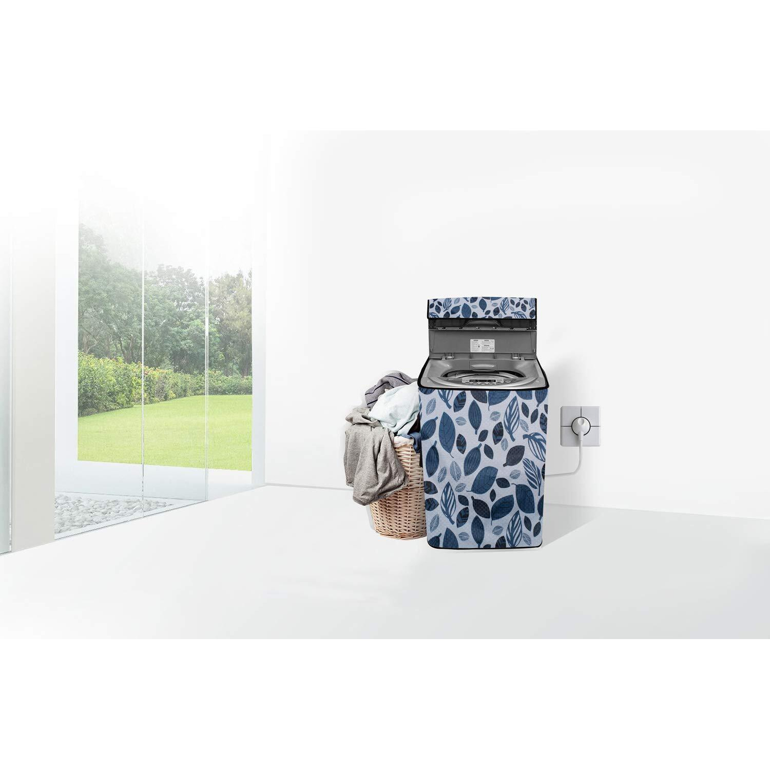 Stylista Washing Machine Cover Compatible For Samsung 7.5 Kg Fully-Automatic Top Loading Wa75N4570Fe, Ditzy Pattern Grey Base