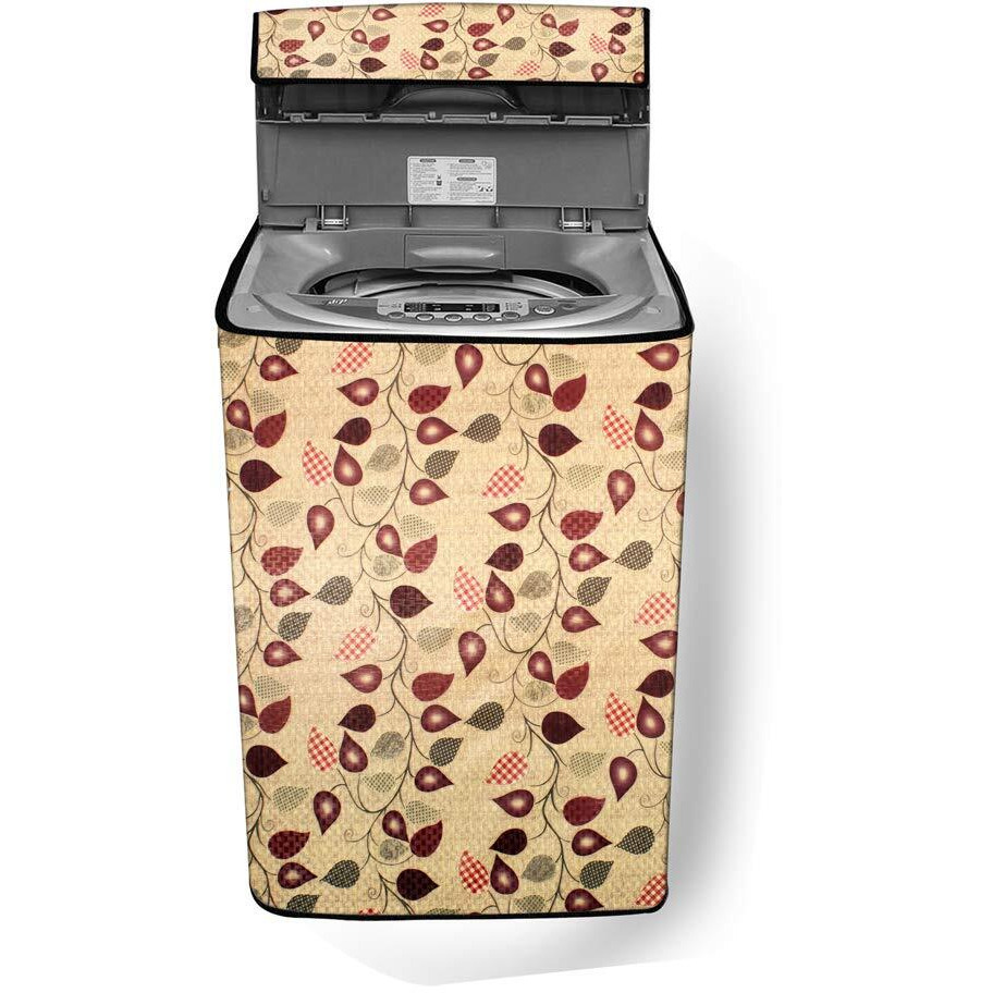 Stylista Washing Machine Cover Compatible For Samsung 6 Kg Fully-Automatic Top Loading Wa60M4101Hy, Petals Pattern Yellow