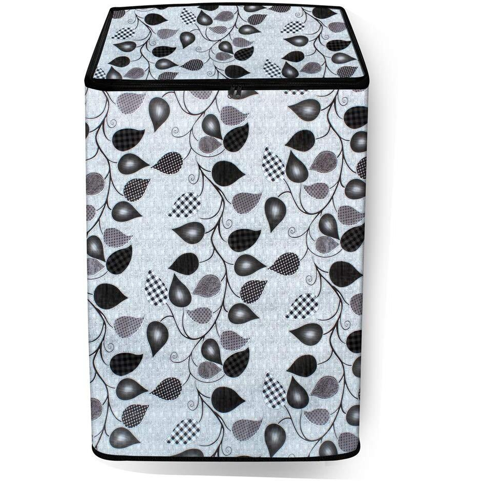 Stylista Washing Machine Cover Compatible For Samsung 6.2 Kg Fully-Automatic Top Loading Wa62H4000Hd, Petals Pattern Grey