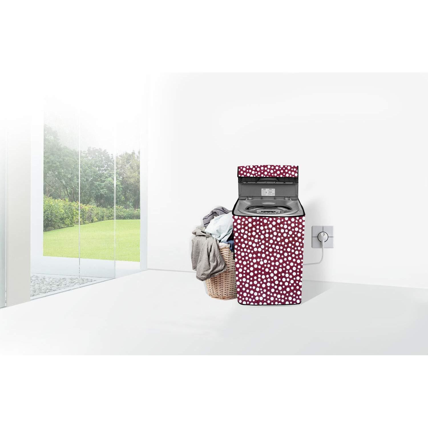 Stylista Washing Machine Cover Compatible For Samsung 11 Kg Fully-Automatic Top Loading Wa11J5751Sp, Polka Dot Pattern Pink