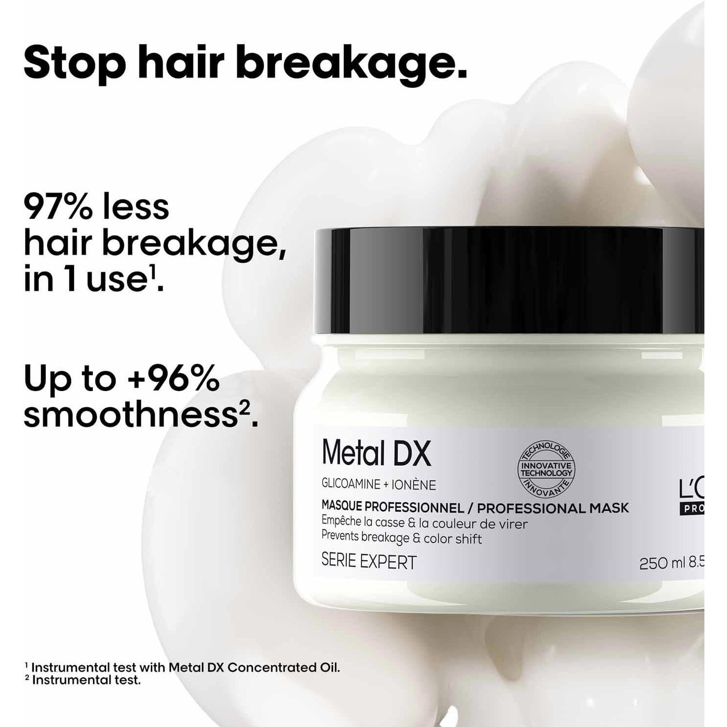LOreal Professionnel Metal Dx Anti-Deposit Protector Hair Mask - 250Ml | Professional Mask For Less Breakage, Get Strong & Shiny Hair | With Glicoamine | For Men & Women