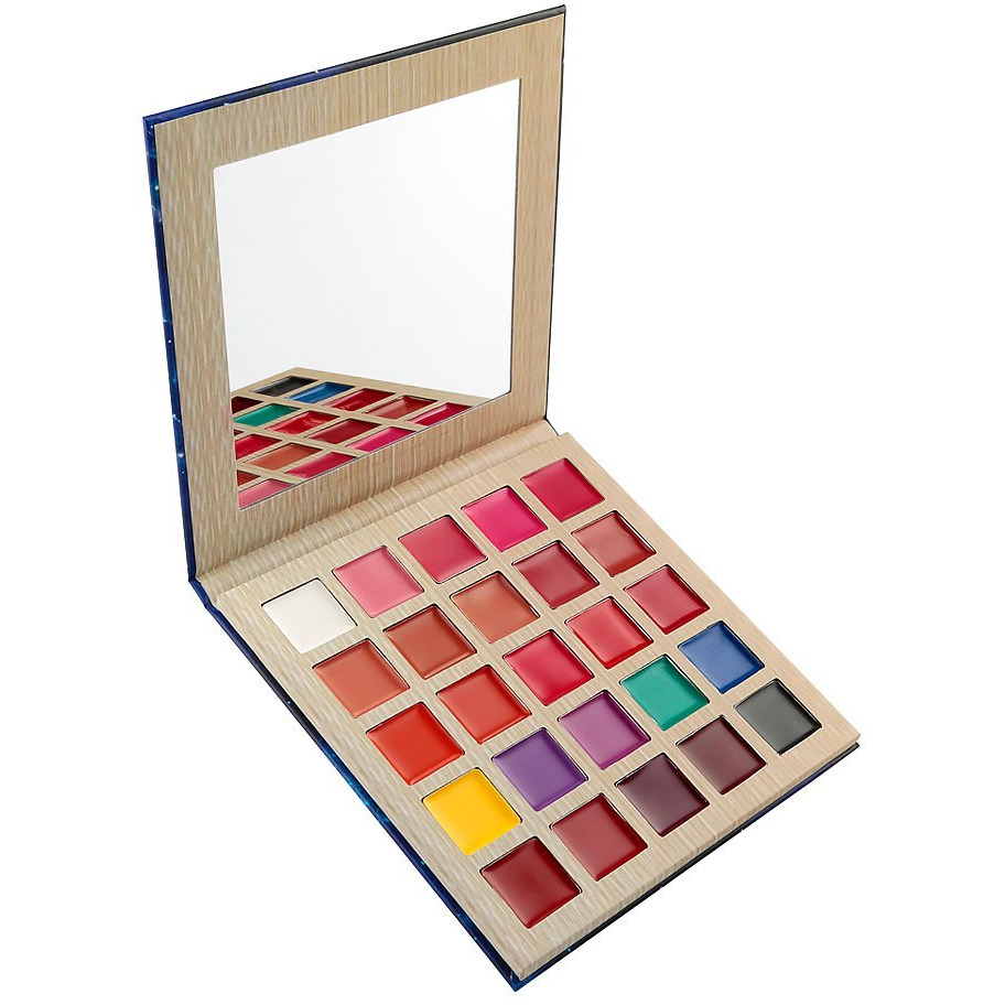 DeLanci 25 Color Lipstick Palette - Multishade Cream Lip Gloss Makeup Palette Professional Cosmetic Lip Contouring Kit