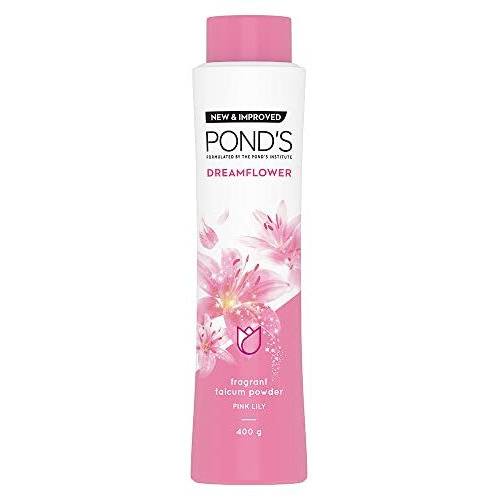 PondS Dreamflower, Pink Lily Fragrant Talcum Powder, 400G, For Long-Lasting Fragrance, With Vitamin B3, Glowing Skin, For Men & Women
