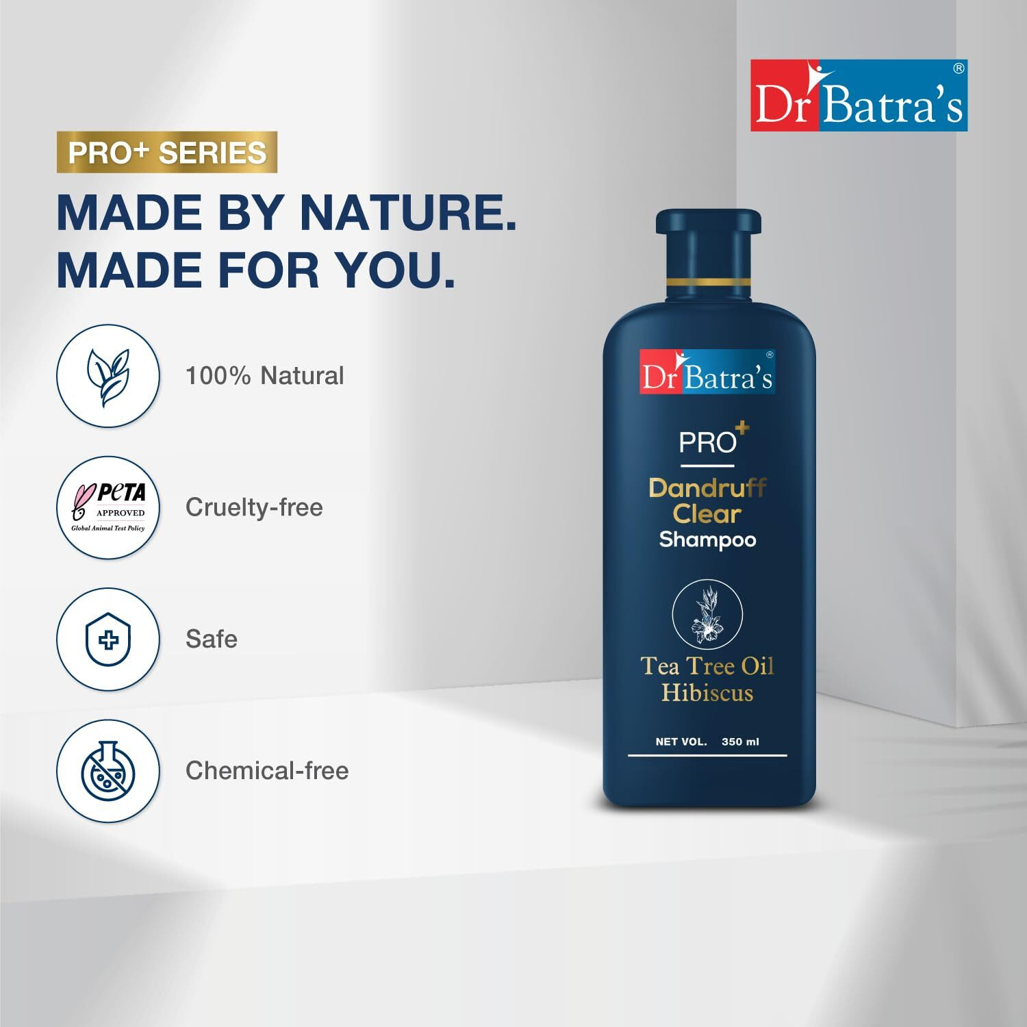 Dr BatraS Pro+ Dandruff Clear Shampoo, Paraben Sulphate Free, Anti Dandruff Best Product For Men & Women (350Ml, Pack Of 1)