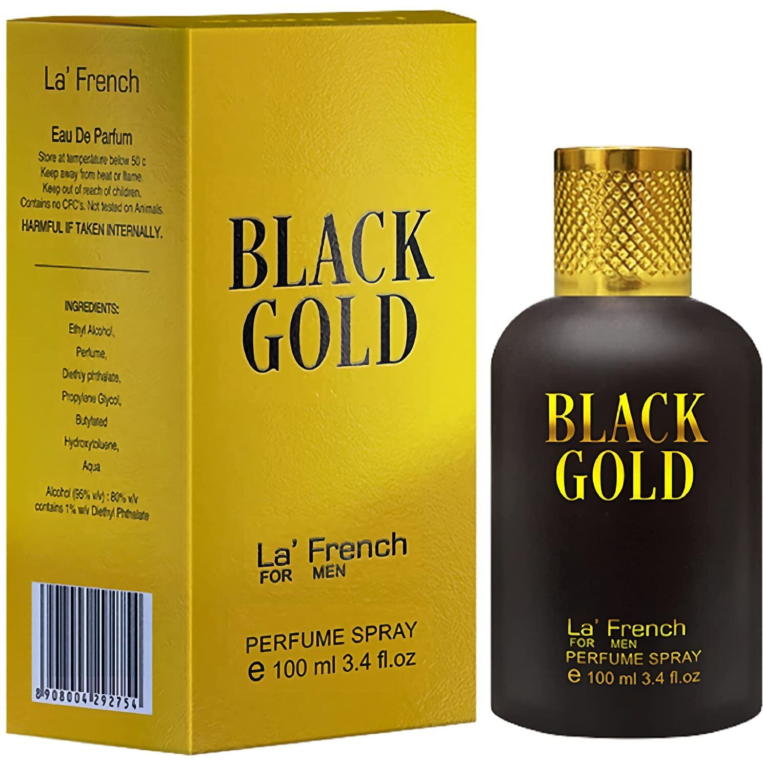 La French Black Gold Eau De Parfum - 100Ml Perfume For Men | Intense Long Lasting Perfume | Premium Fresh Fragrance Scent Edp Spray | Best Gift Perfume For Man And Husband. (Pack 1)