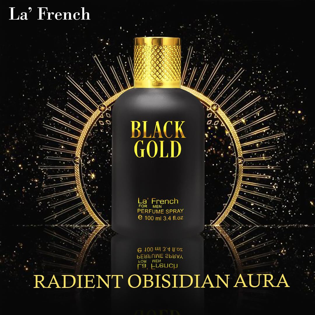 La French Black Gold Eau De Parfum - 100Ml Perfume For Men | Intense Long Lasting Perfume | Premium Fresh Fragrance Scent Edp Spray | Best Gift Perfume For Man And Husband. (Pack 1)