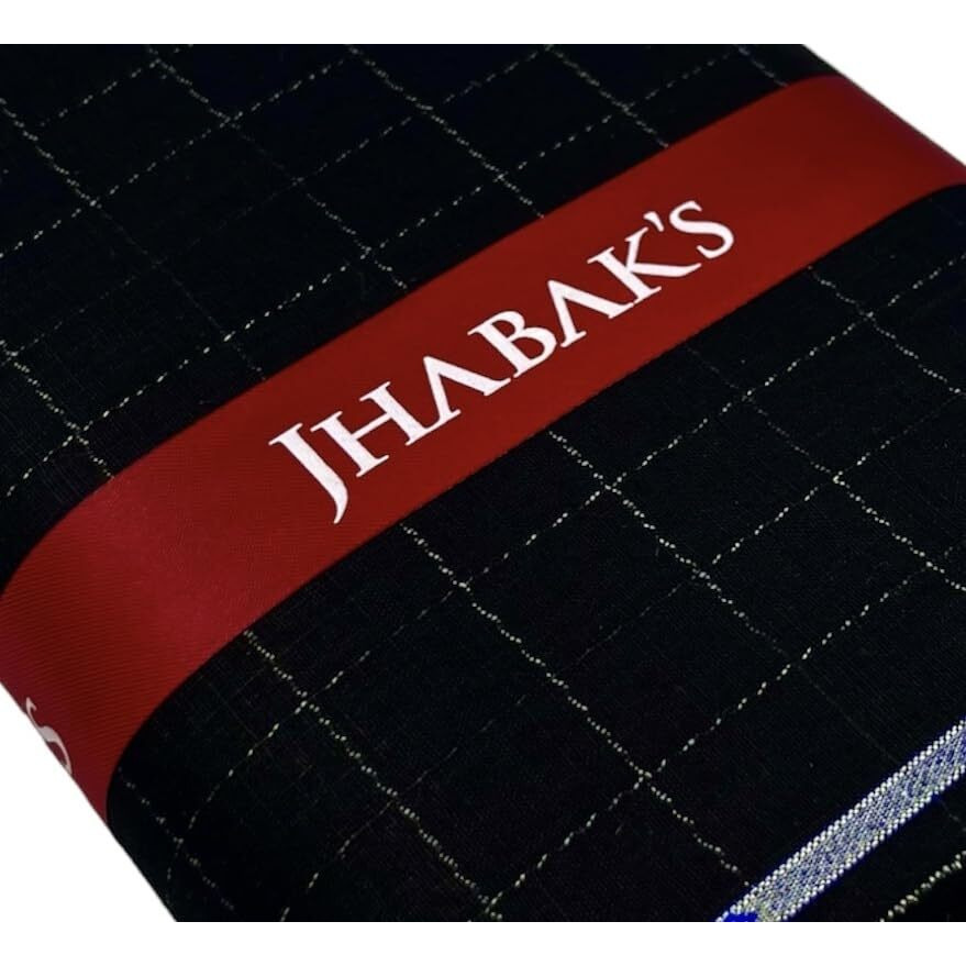 JhabakS Unstitched 100% Pure Cotton - 2.25M Shirt Fabric & 3M Kurta Material (Black)