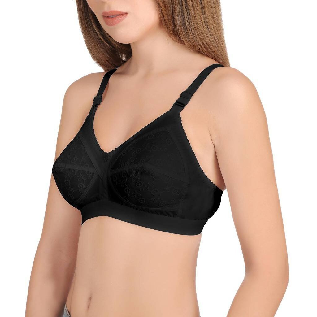 EveS Beauty WomenS Full Cup Non Padded Non Wired Bra (Pack Of 2)(Alisha_C_Black_44_002)