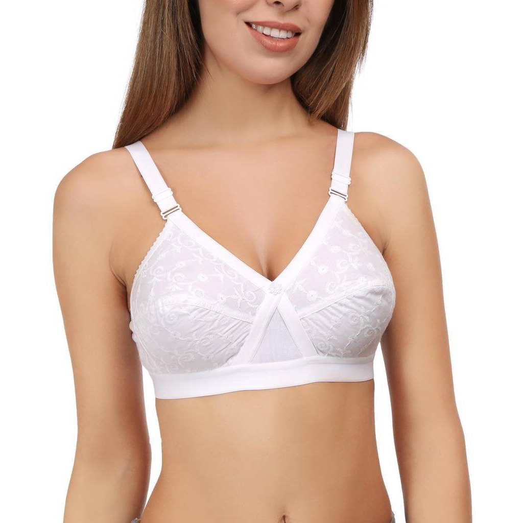 EveS Beauty WomenS Non-Wired Non Padded Non Wired Bra (Pack Of 2)(Kite_D_White_40_002)