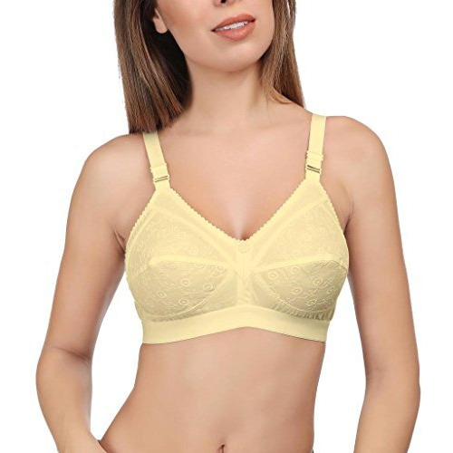 EveS Beauty Womens Full Coverage/Non Padded/Non Wired Cotton Bra (Pack Of 2) Beige