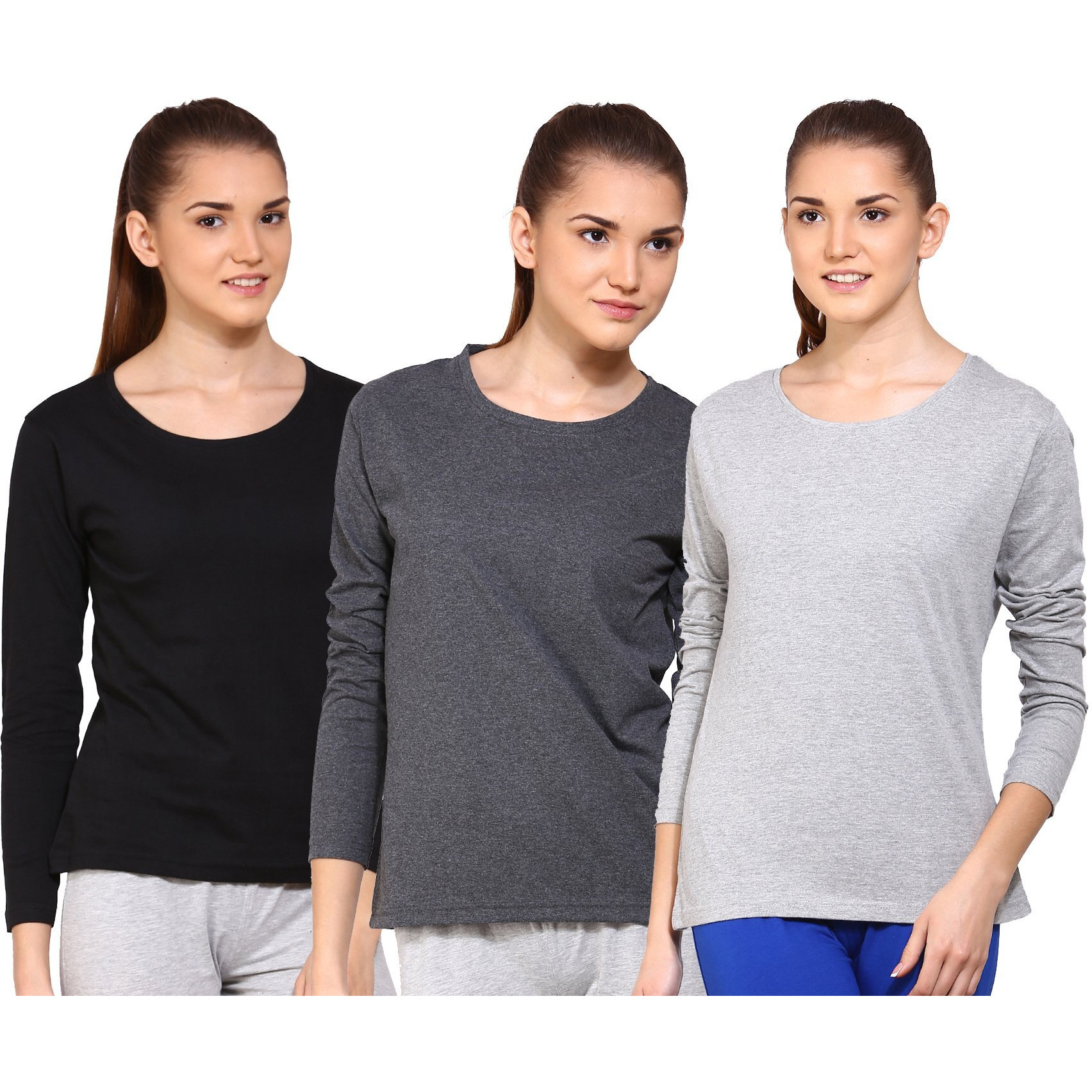 ApPulse WomenS Long Sleeve T Shirt(Combo Pack Of 3)