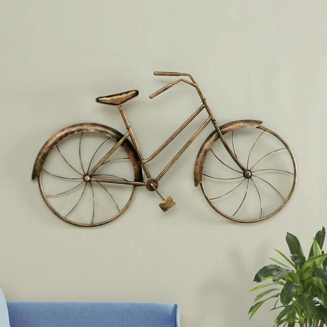Anshika Internationalmetal Abstract Antique Cycle Wall Decor/Wall Hanging For Living Room Office Hotels 36 * 2 * 21 Inch(Gold1)