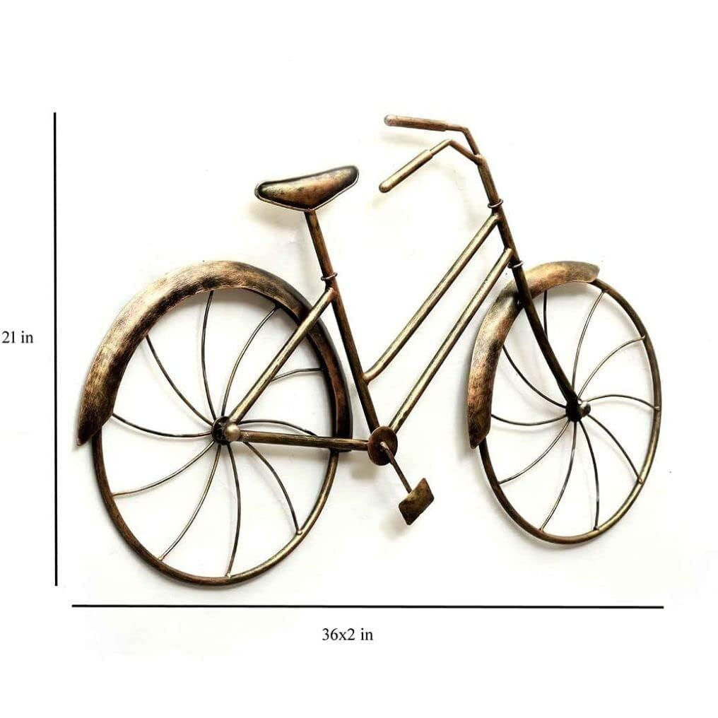 Anshika Internationalmetal Abstract Antique Cycle Wall Decor/Wall Hanging For Living Room Office Hotels 36 * 2 * 21 Inch(Gold1)