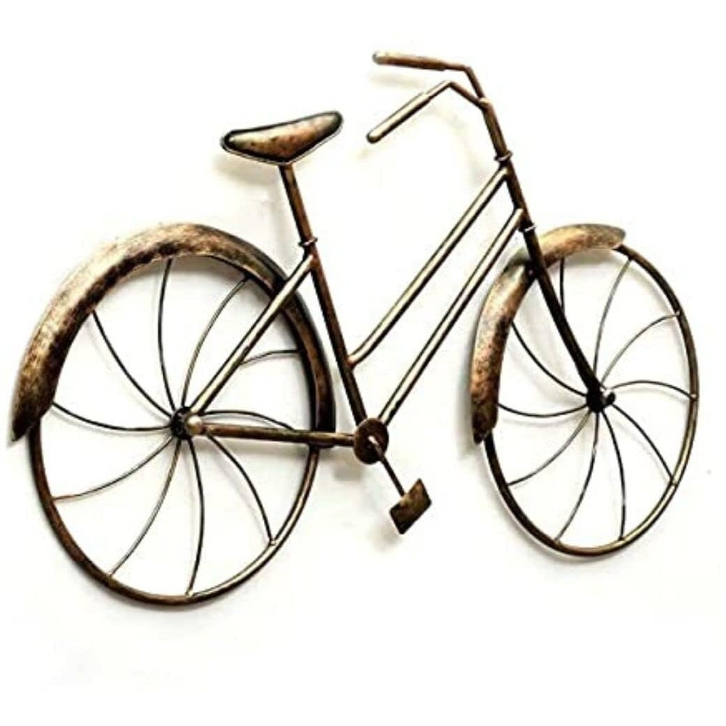 Anshika Internationalmetal Abstract Antique Cycle Wall Decor/Wall Hanging For Living Room Office Hotels 36 * 2 * 21 Inch(Gold1)